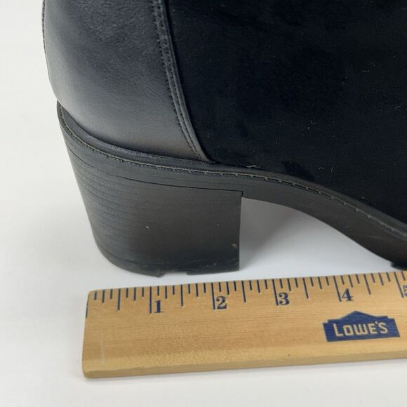 Shoedazzle Felixa Block Heel Hiker Bootie Size 8.5 Black Boots Rock Punk Grunge - Picture 15 of 16